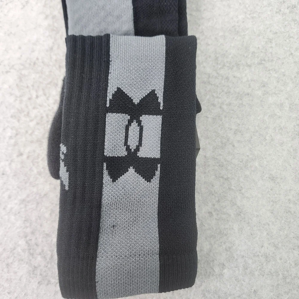 Under Armour Project Rock Socks Mens XL 12-16 Project Playmaker Crew Black Socks